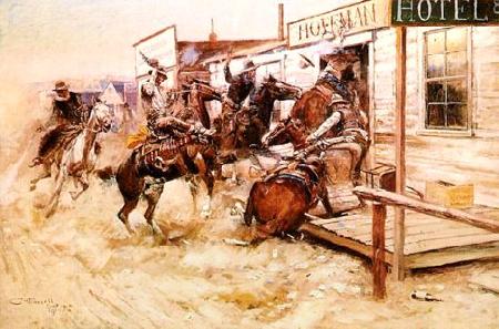 Charles M Russell In Without Knocking China oil painting art